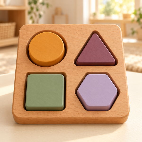 First Shapes Matching Board — AI-generated illustrative scene